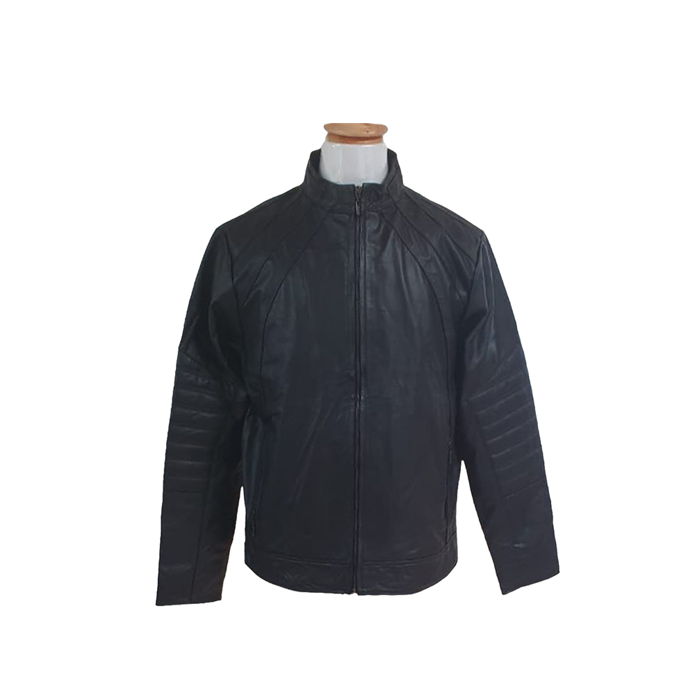 Jacket de Cuero Negra con Hombros Acolchados | 100% Cuero Bovino