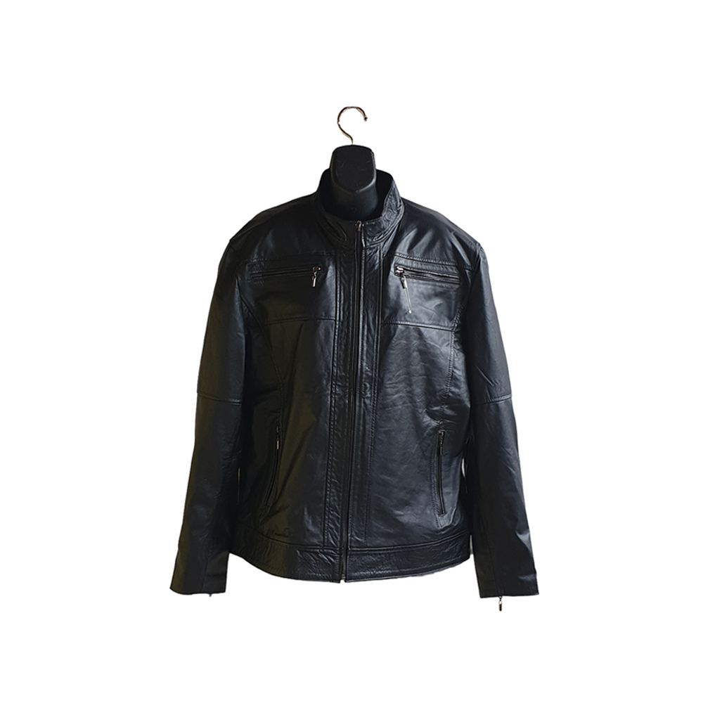 Jacket de Cuero Negra Clásica para Hombre | 100% Cuero Bovino