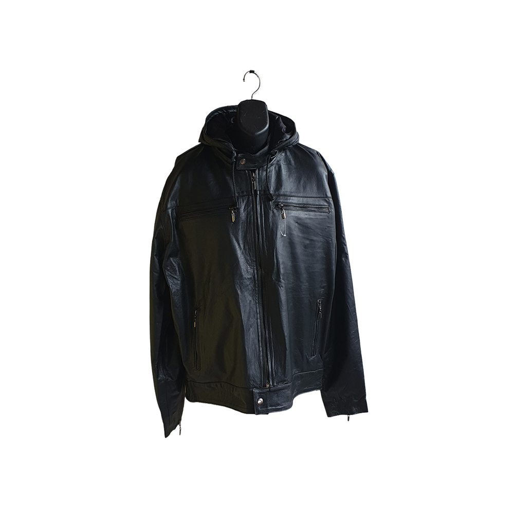 Jacket de Cuero con Capucha para Hombre | 100% Cuero Bovino