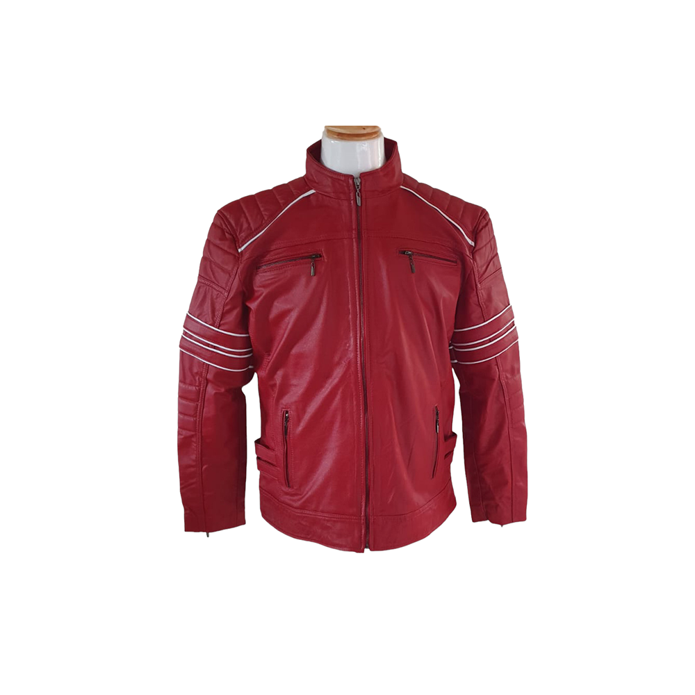 Jacket de Cuero Roja para Hombre | 100% Cuero Bovino