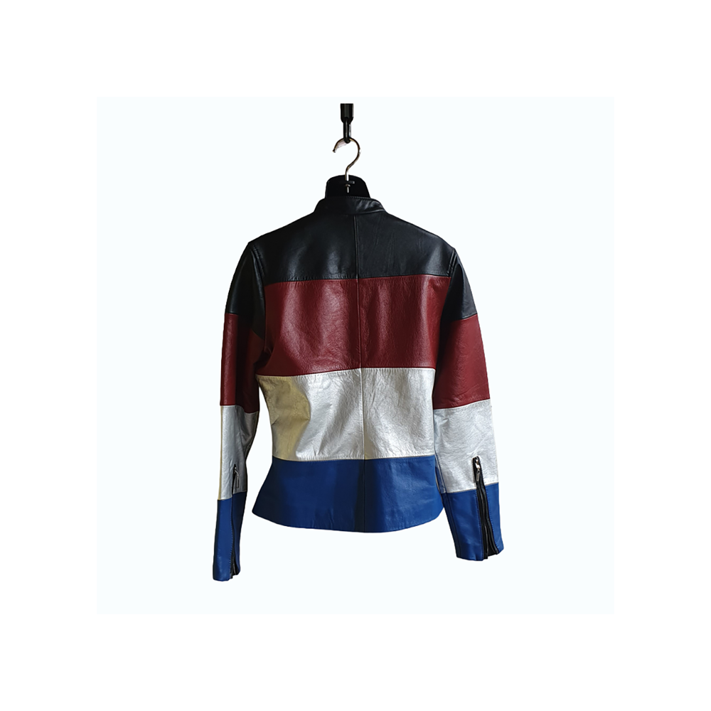 Jacket de Cuero Bovino Multicolor para Mujer Estilo Moderno en modayestilocr en Costa Rica
