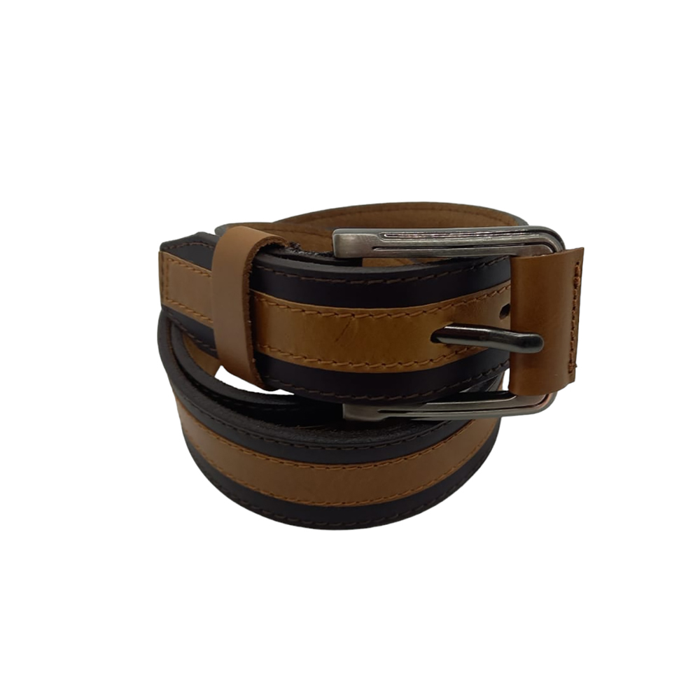 Faja de Cuero para Hombre Bicolor Café y Negro FHC11
